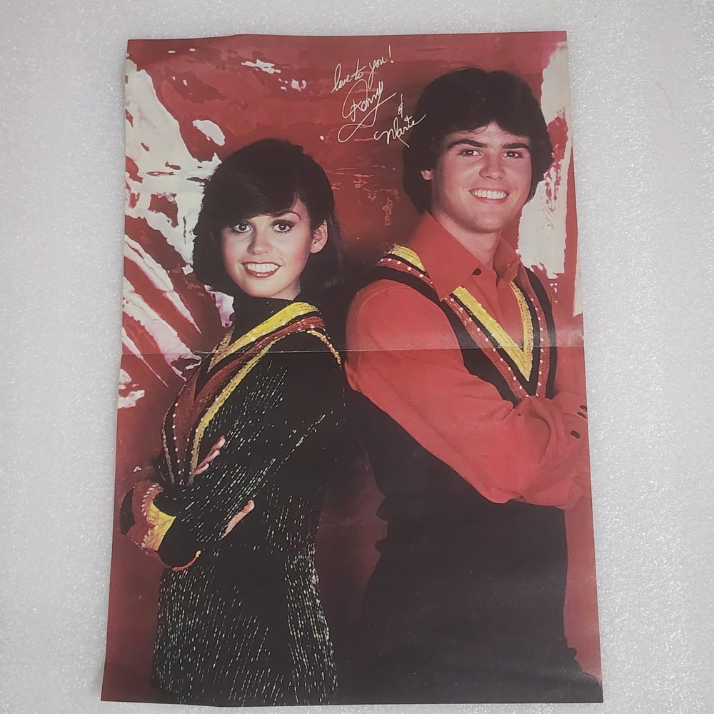 Donny & Marie Osmond color vintage centerfold poster clipping 1970s 11x16
